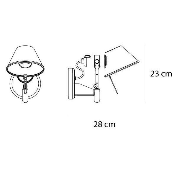 Tolomeo Faretto wandlamp LED dimbaar 3000K