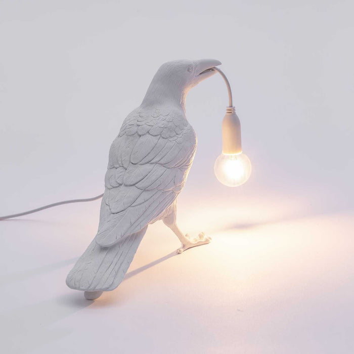 Bird Waiting tafellamp buiten wit