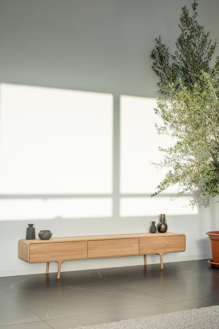 Fawn lowboard tv-meubel 3 lades 220x45 whitewash