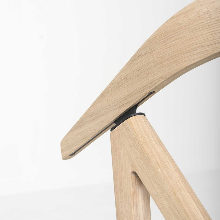 Ava stoel Charcoal gelakt eiken,Dakar Leather Stone