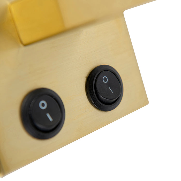 QAZQA Smart wandlamp goud met witte kap incl. Wifi A60 - Brescia