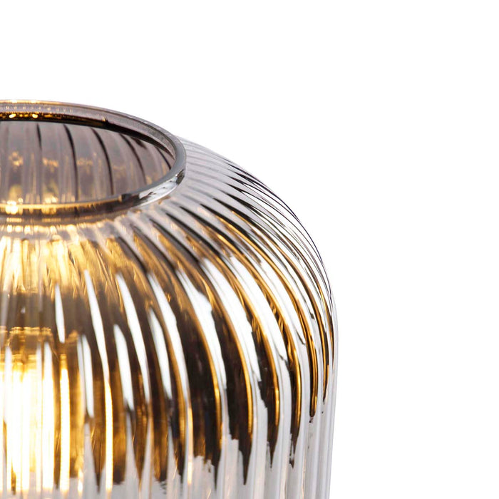 QAZQA Smart tafellamp zwart met smoke glas incl. Wifi A60 - Karel