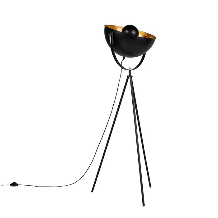 QAZQA Smart vloerlamp tripod zwart incl. Wifi A60 - Magna 40 Eglip