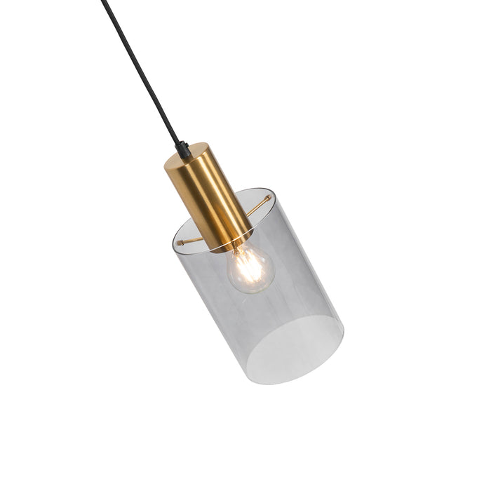 QAZQA Smart hanglamp messing met smoke glas incl. Wifi A60 - Vidra