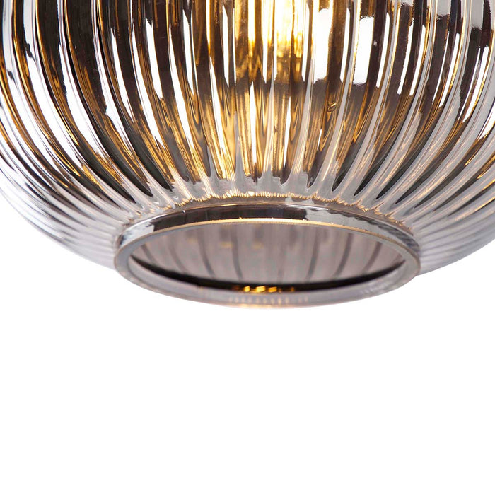 QAZQA Smart plafondlamp zwart met smoke glas incl. Wifi A60 - Karel