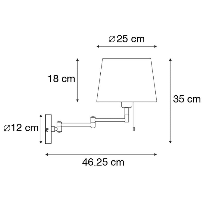 QAZQA Smart wandlamp brons met witte kap incl. Wifi A60 - Ladas