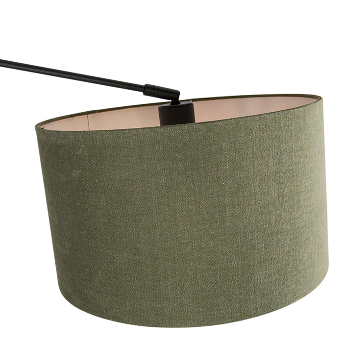 QAZQA Smart hanglamp zwart met kap 35 cm groen incl. 2 Wifi A60 -