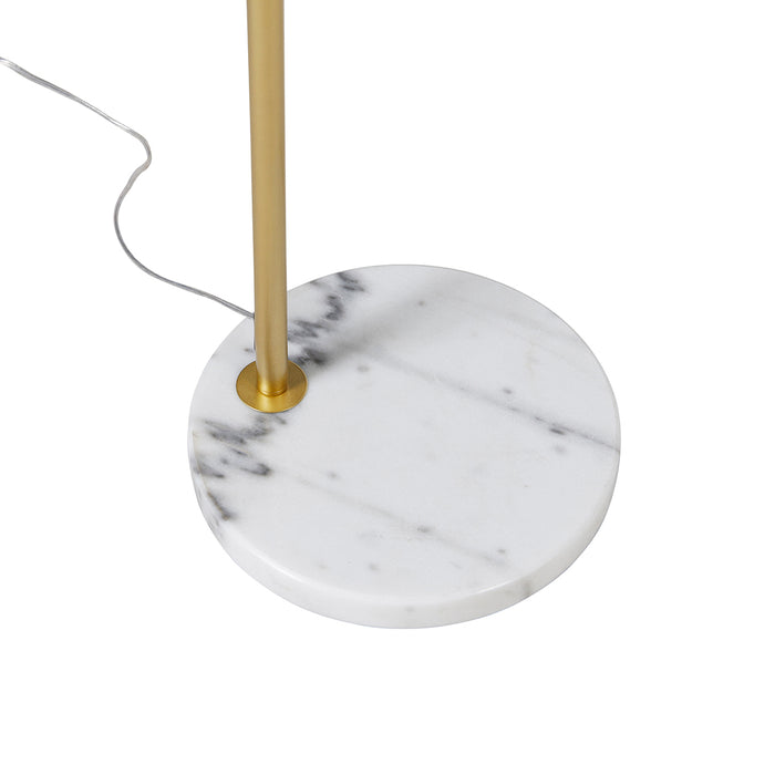 QAZQA Smart booglamp messing met witte kap incl. Wifi A60 - Arc Basic