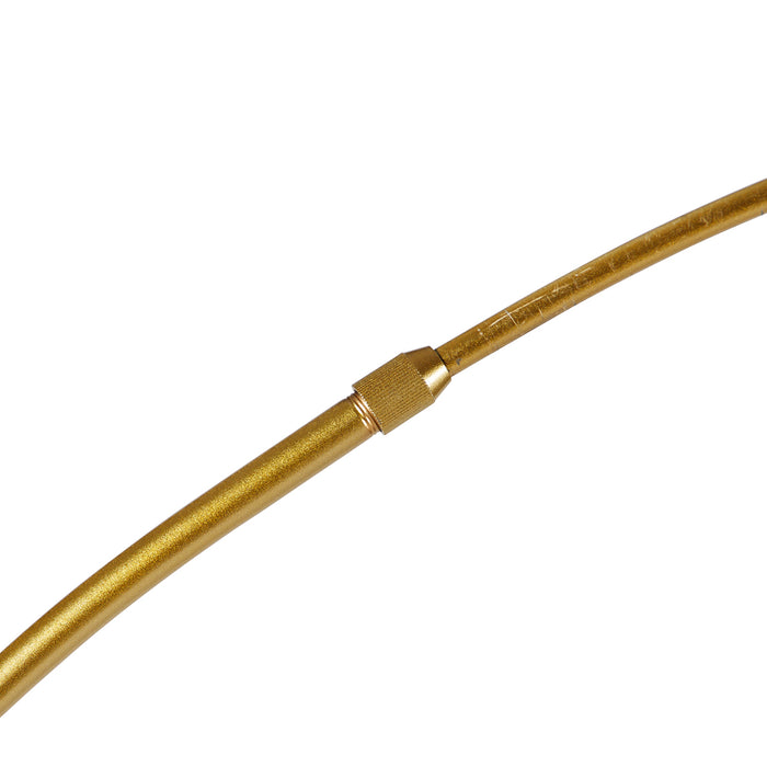 QAZQA Smart booglamp messing met witte kap incl. Wifi A60 - Arc Basic