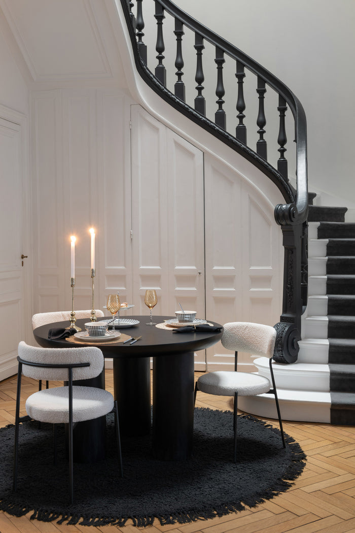 J-Line tafel Trio - mangohout - zwart