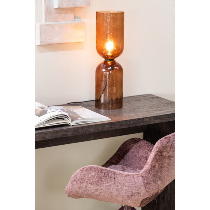 WOOOD Eliva Eetkamerstoel - Structure Velvet - Paars - Set van 2