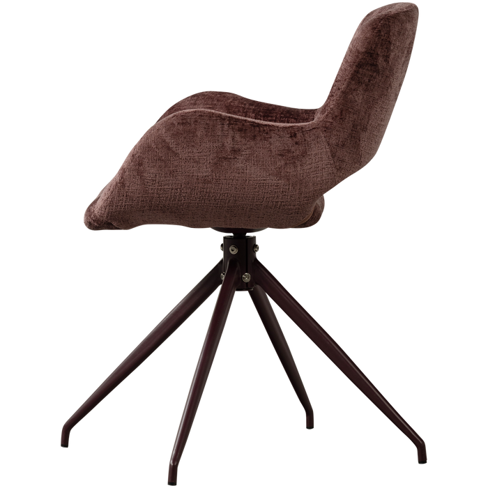 WOOOD Eliva Eetkamerstoel - Structure Velvet - Paars - Set van 2