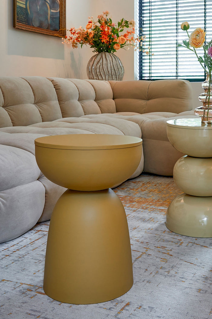 Mica Decorations Elliot Bijzettafel - H45 x Ø32 cm - IJzer - Okergeel