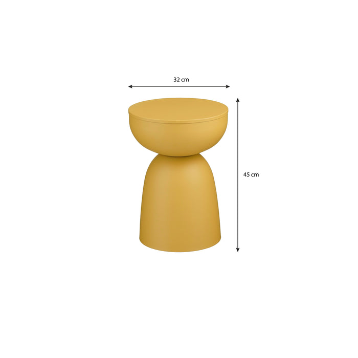 Mica Decorations Elliot Bijzettafel - H45 x Ø32 cm - IJzer - Okergeel