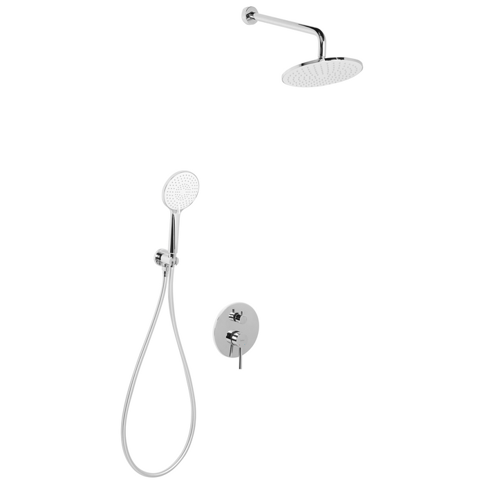 Beliani-PUELO-Ingebouwde doucheset met regendouche-Zilver-Messing