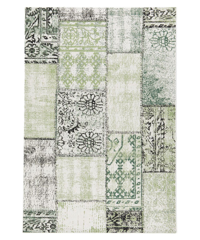 Boho&me Patchwork buitenkleed - Verdant Foliage groen - 200x290 cm