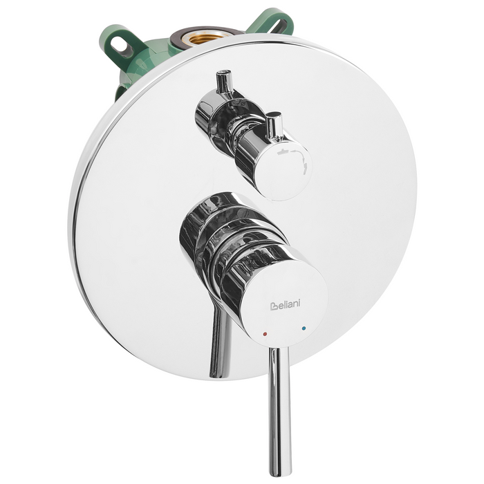 Beliani-PUELO-Ingebouwde doucheset met regendouche-Zilver-Messing