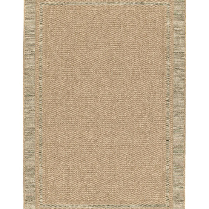 Boho&me Buitenkleed ruiten - Corde Cadre naturel|groen - 160x230 cm