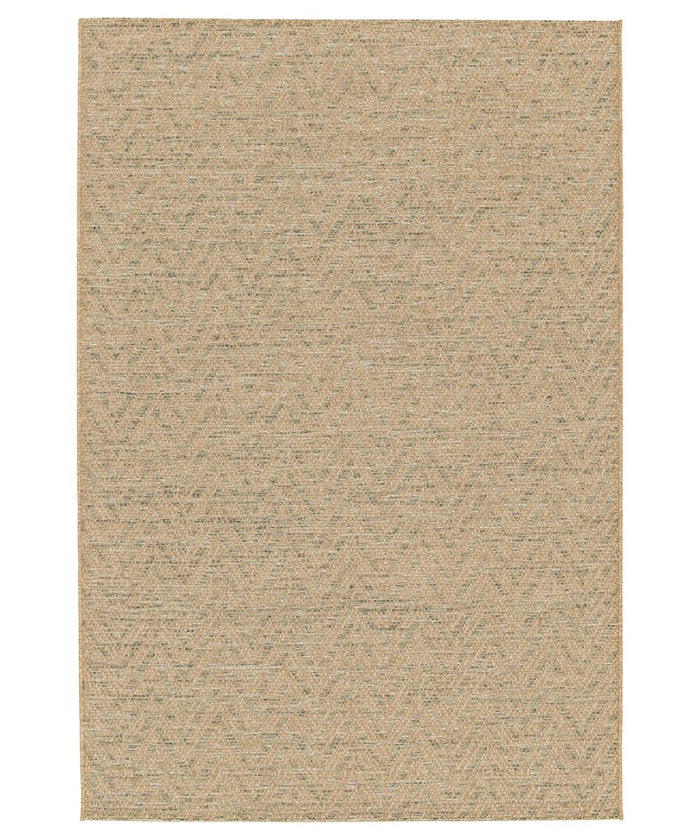 Boho&me Buitenkleed zig-zag - Corde Chevron naturel|groen - 200x290