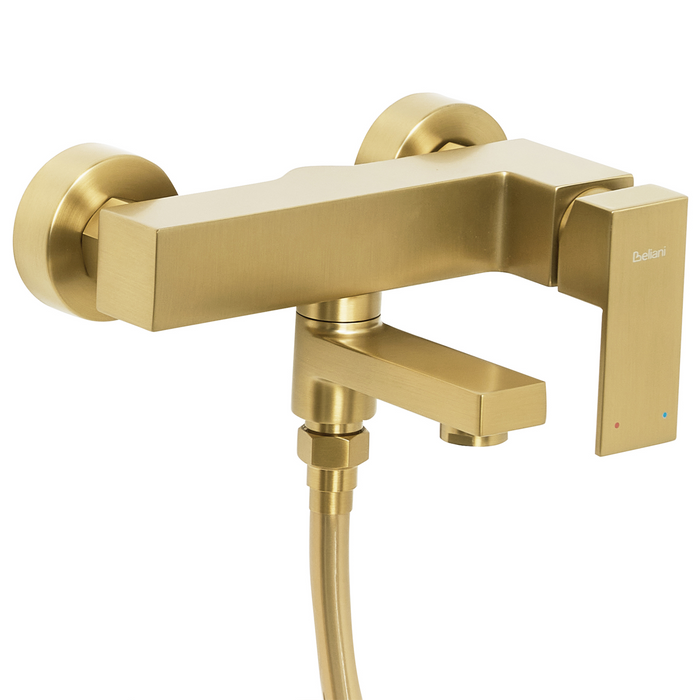 Beliani - TARAPOTO - Wandgemonteerde badmengkraan - Goud - Messing