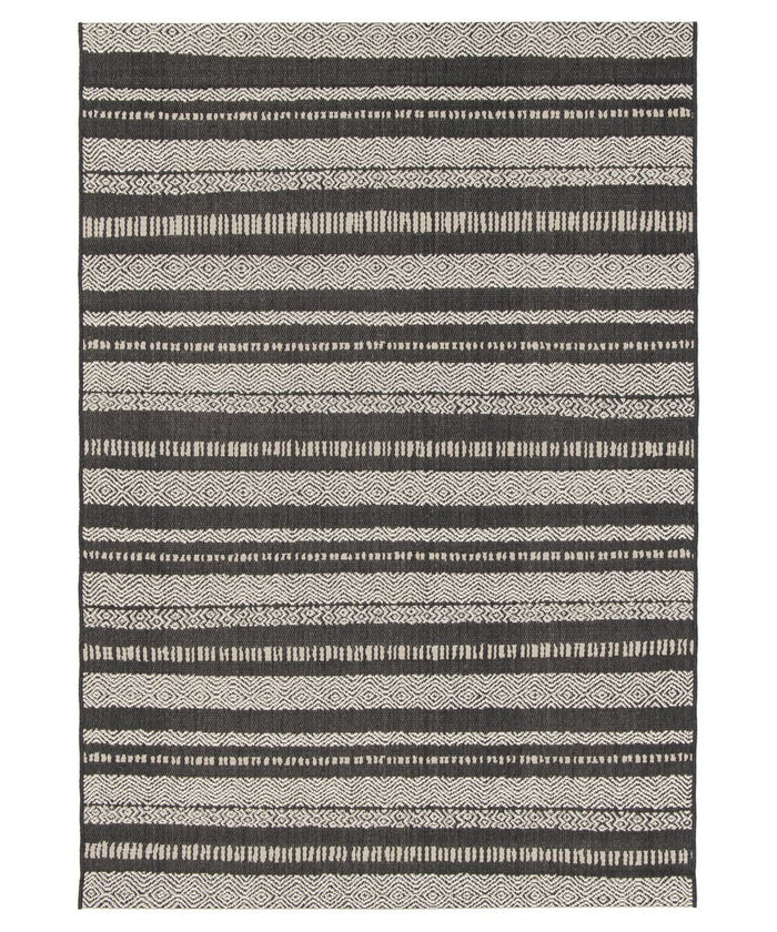 Boho&me Buitenkleed strepen - Verdance Cadence zwart - 160x230 cm