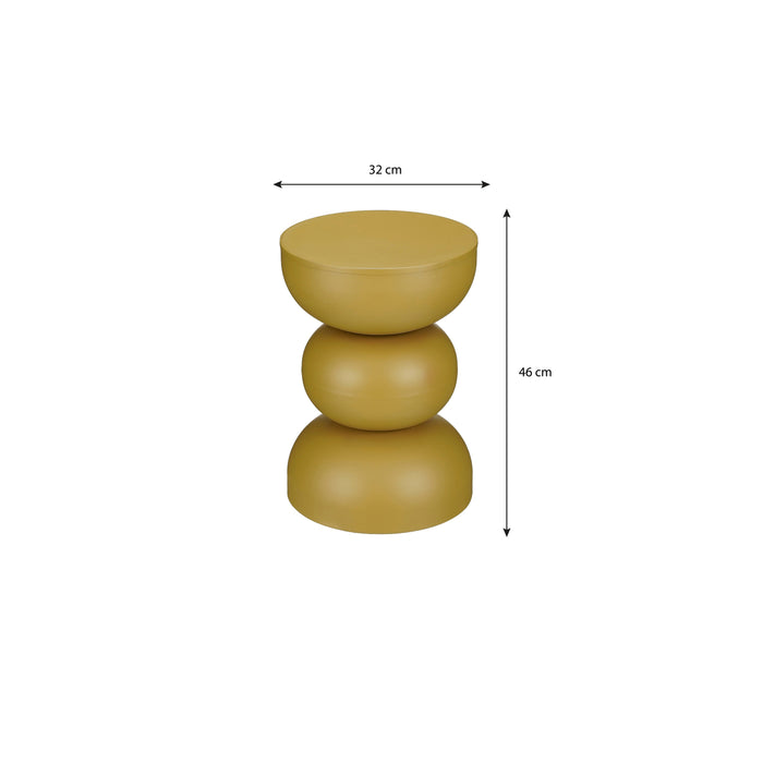 Mica Decorations Luna Bijzettafel - H46 x Ø32 cm - IJzer - Okergeel