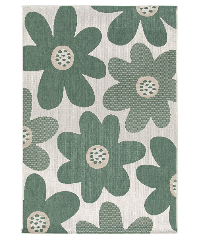 Boho&me Buitenkleed bloemen - Verdance Floral groen - 160x230 cm
