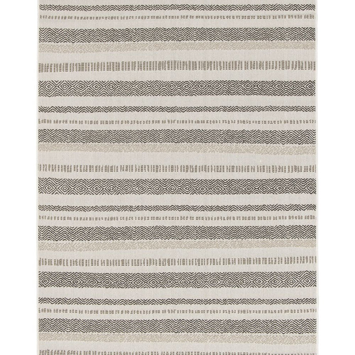 Boho&me Buitenkleed strepen - Verdance Cadence wit|zwart - 200x290 cm
