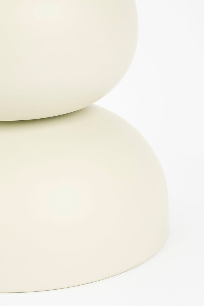 Mica Decorations Luna Bijzettafel - H46 x Ø32 cm - IJzer - Off-white