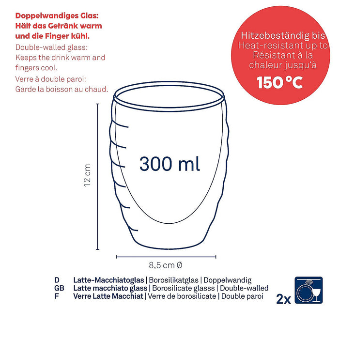 Latte-Macchiatoglas, set van 2 - Kela | Cesena