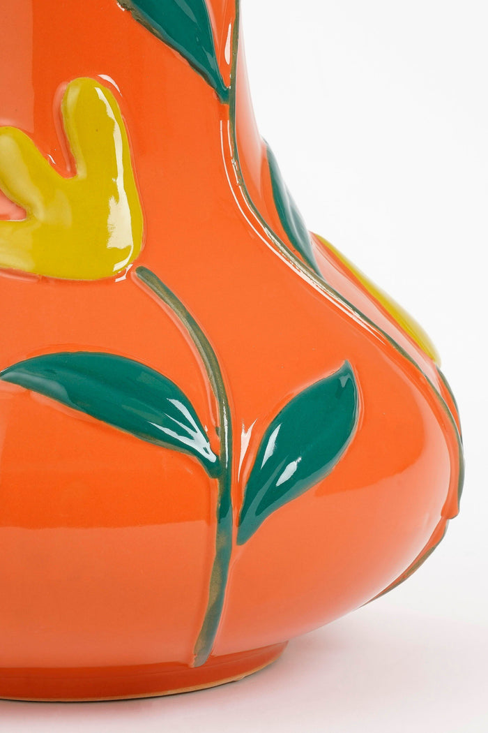 Mica Decorations Ava Vaas - H30 x Ø25 cm - Keramiek - Oranje