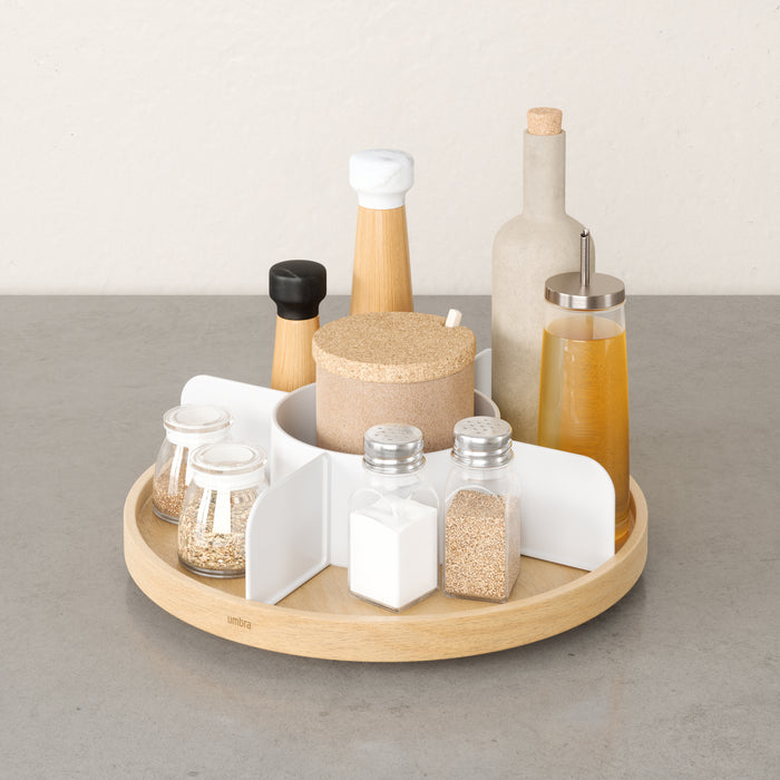 Umbra Lazy Susan Draaibare Organizer - Wit/Naturel