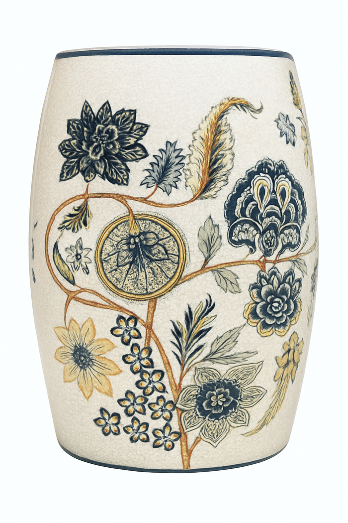 Fine Asianliving Keramische Kruk Vintage Botanic