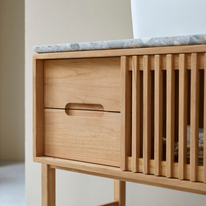 Tikamoon - Badkamermeubel Isaure van massief teakhout en premium terr…