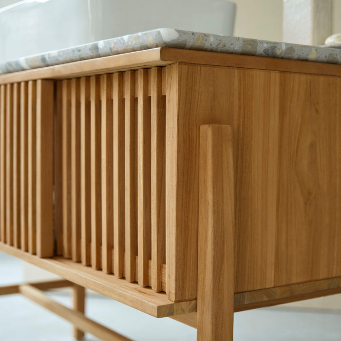 Tikamoon - Badkamermeubel Isaure van massief teakhout en premium terr…