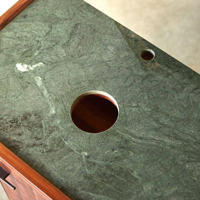 Tikamoon - Wastafelkast van massief palissanderhout en marmer 80 cm J…