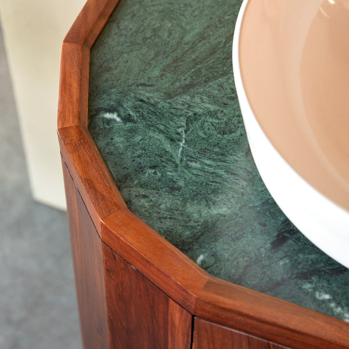 Tikamoon - Wastafelkast van massief palissanderhout en marmer 120 cm …