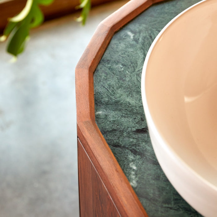 Tikamoon - Wastafelkast van massief palissanderhout en marmer 120 cm …