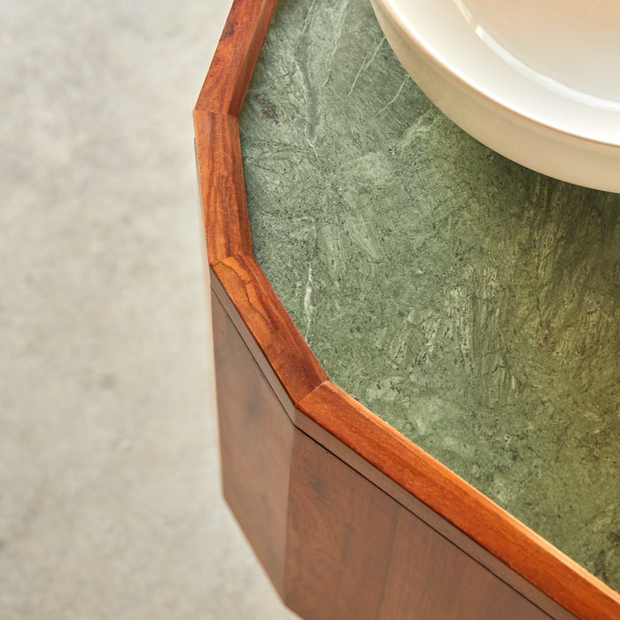 Tikamoon - Wastafelkast van massief palissanderhout en marmer 120 cm …