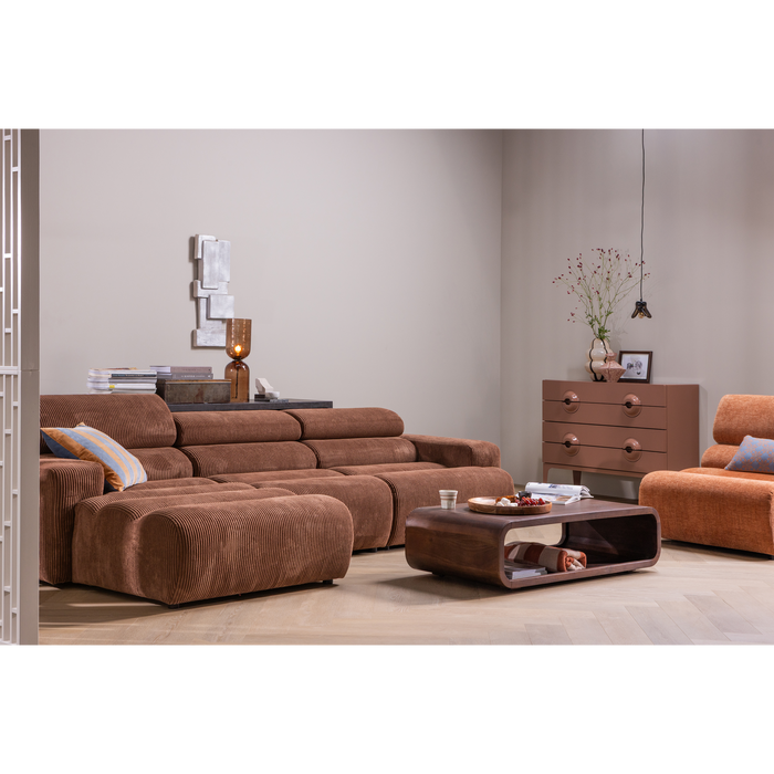 WOOOD Novi 1-Zits Element Bank Arm Rechts - Ribstof - Terra