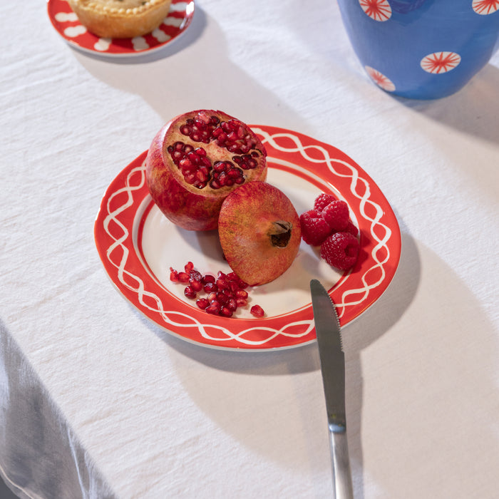 &k amsterdam Festivo Bord Ø 22,5 cm - Rood - Set van 2