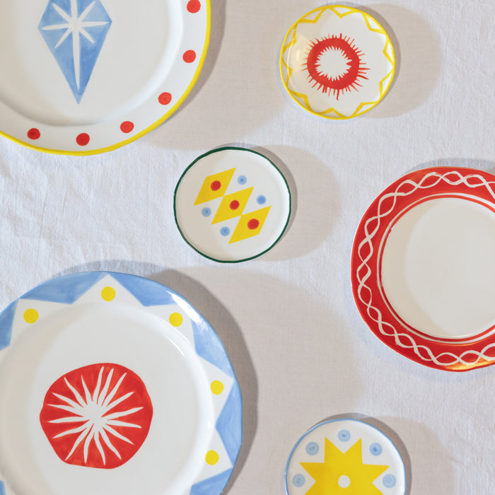 &k amsterdam Festivo Bord Ø 22,5 cm - Rood - Set van 2