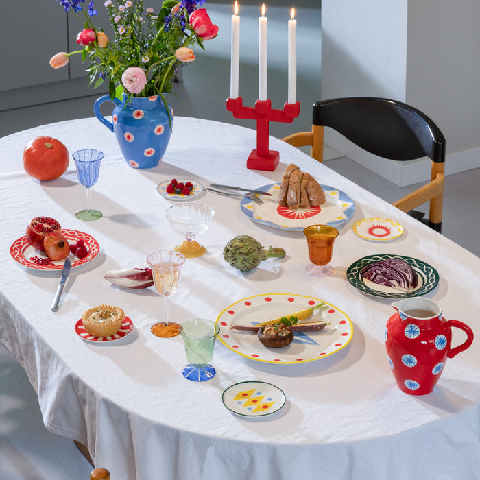 &k amsterdam Festivo Bord Ø 22,5 cm - Rood - Set van 2