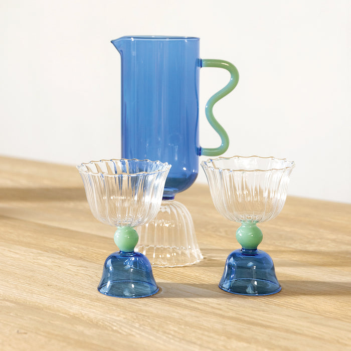 &k amsterdam Tulip Glas 2 st. - Blauw