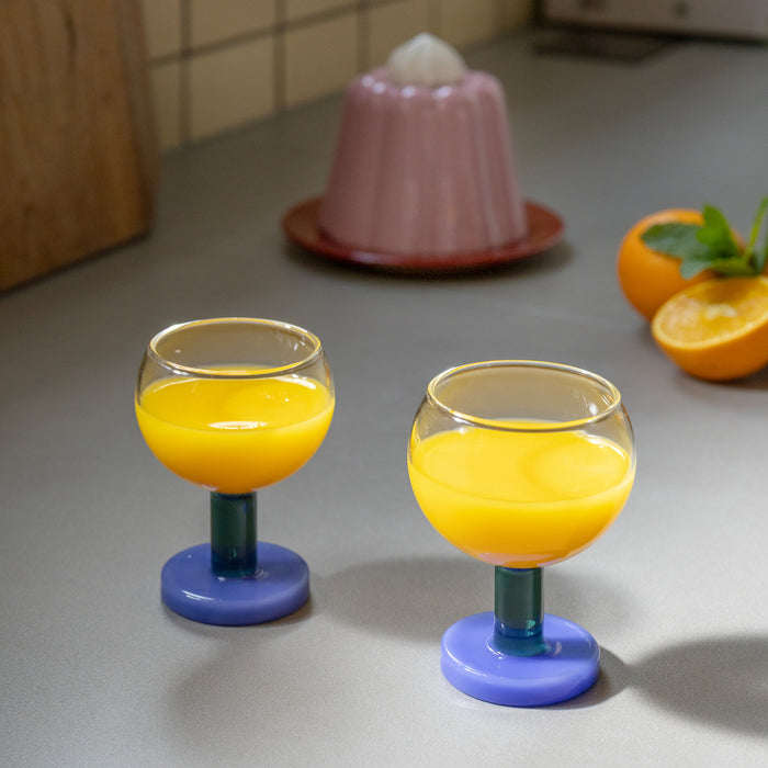 &k amsterdam Cantine Glas 2 st. - Blauw