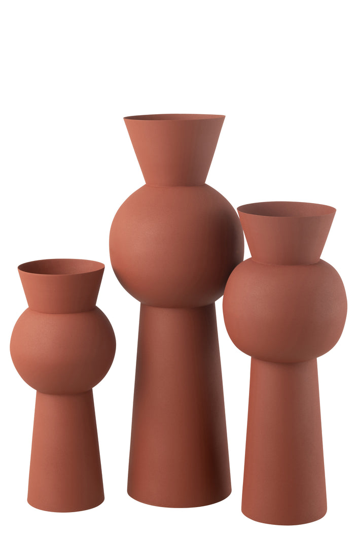 J-Line vaas Nala - ijzer - roest - large - 65 cm hoog