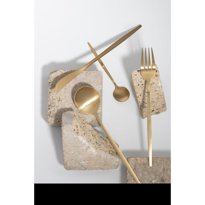 J-Line bestek - roestvrij staal - mat goud - box van 24 stuk