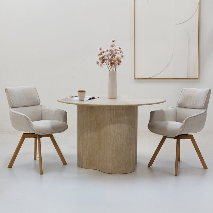 Giga Meubel - Eettafel Organisch - Marmer - 120x120x76cm - Firenze