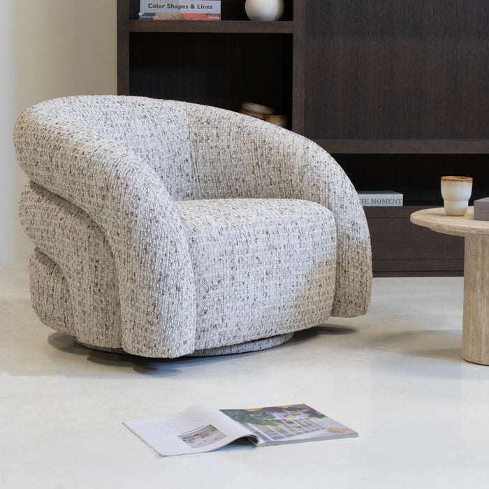 DÉJA Living - Draaifauteuil - Beige Stof - 94x83x70cm - Bodø