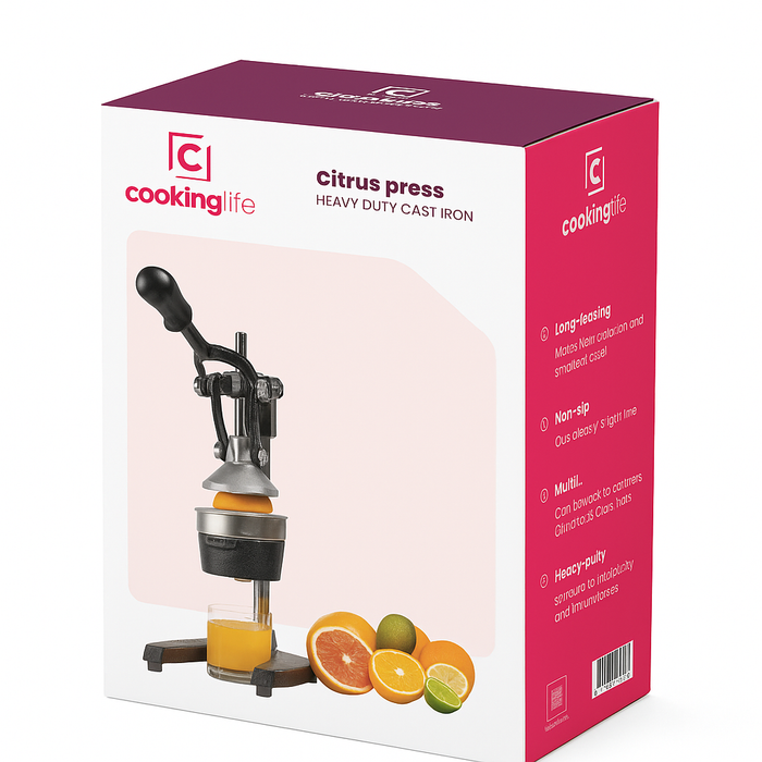 Cookinglife Citruspers - Gietijzer - Hevelmodel - Zwart